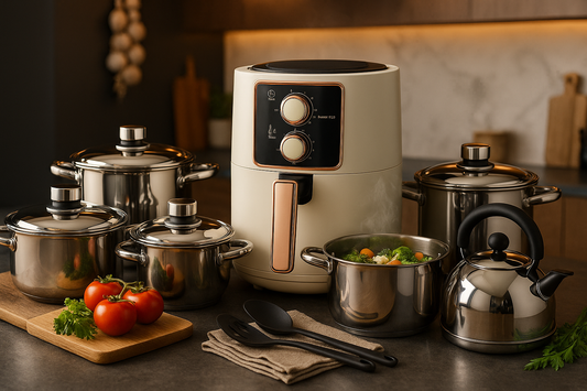 🔥 COMBO Air Fryer 7L + Set de Ollas 13 Piezas en Acero Inoxidable